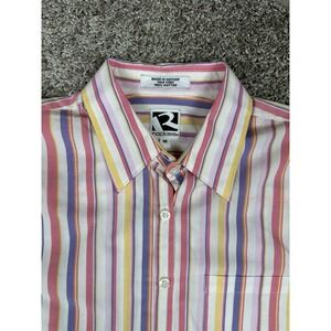 Rockies Button Down Shirt Women M Retro Striped Cowgirl Rodeo Country Western